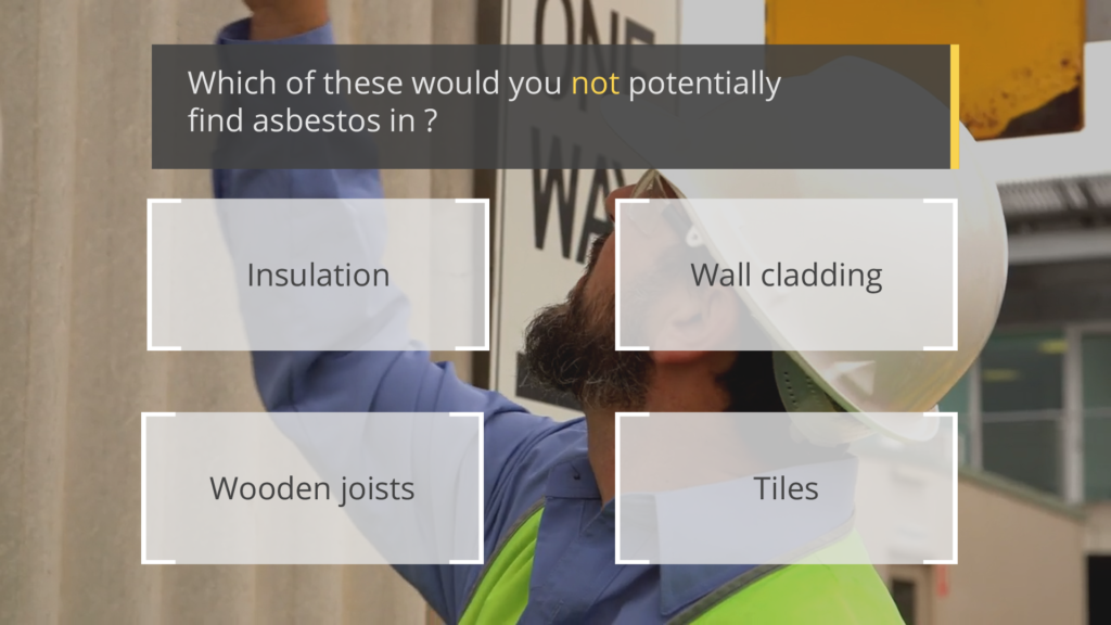 Screenshot of eLearning module quiz question